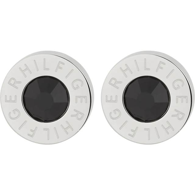 Tommy Hilfiger Men's Stainless Steel Black Crystal Earrings