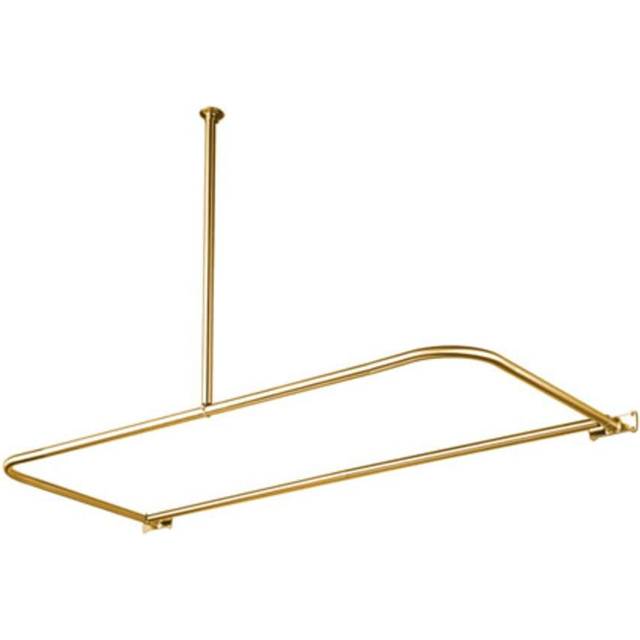 Kingston Brass CC3132 D-Shape Shower Rod - Polished Brass