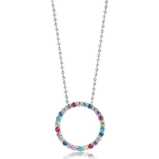Biella Halsband | Silver | Multifärgade Zirkoner