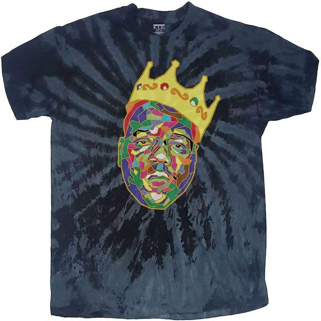 (S, Blue) Biggie Smalls Crown Logo Tie Dye T Shirt