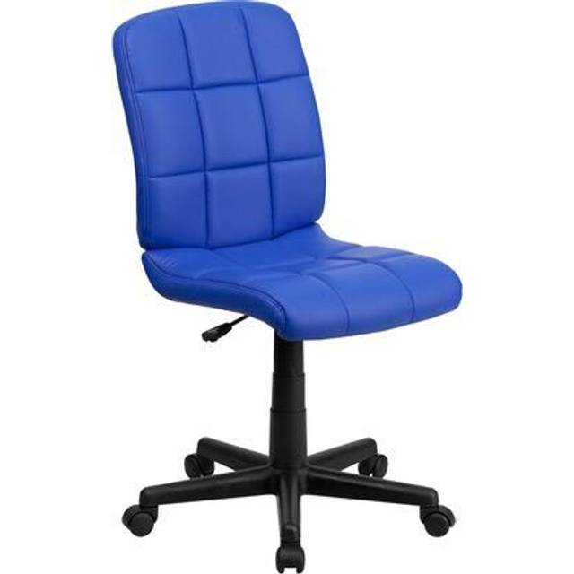 Flashmöbler mitten av baksidan quiltad vinyl svängbar uppgift stol samtida 58.42 x 55.88 x 22.86 cm Lila
