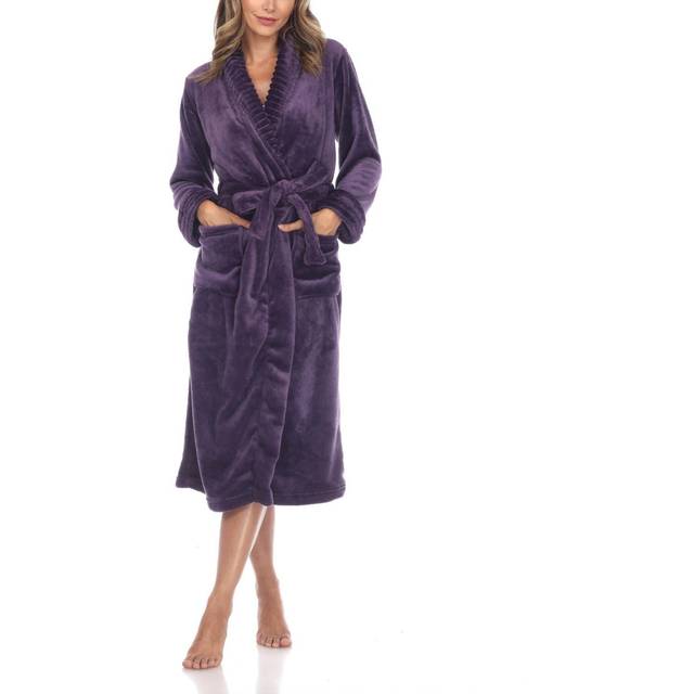 White Mark 097-04-S-M Women Cozy Lounge Robe, Purple - Small & Medium