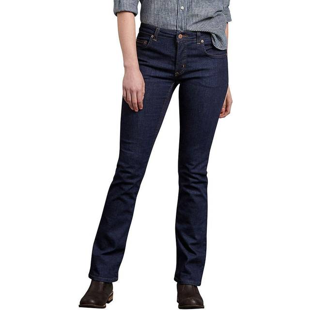 Dickies Dam Perfect Shape Denim bootcut stretch jeans, Stentvättad Indigoblå, 46 SE