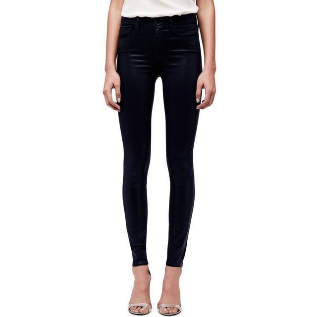 Marguerite Coated Modal Denim High-Rise Skinny Jeans - BLACK - 32