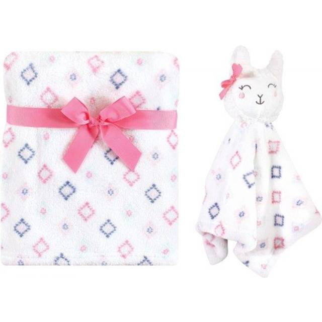 Hudson Baby Unisex Baby Plush Blanket with Security Blanket  Llama Face  One Size