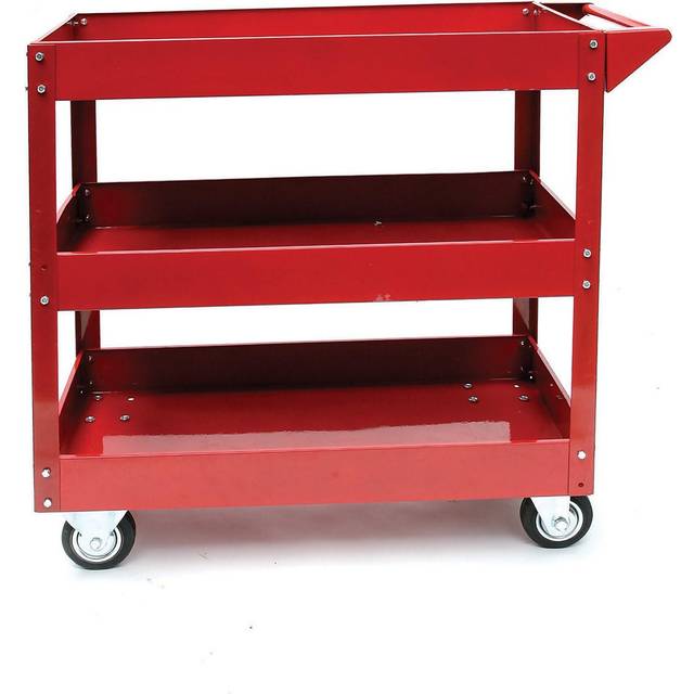 Hilka 3 Tier Service Tool Trolley - Red - 3 Shelf