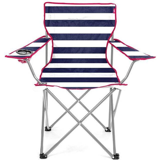 Yello Folding Beach Chair For Camping, Fishing Or Beach - Striped Blue/White
