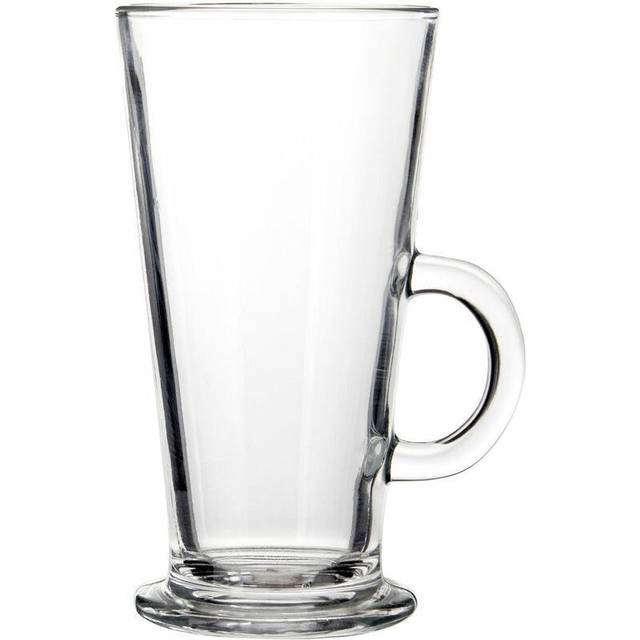 Rounded Handles Of Latte Glasses Set Of 4, Tapered Set Of 4 Cordinating Latte Glasses, Versatile Glass Set