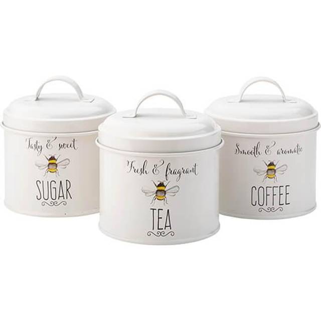 English Tableware Co. Bee Happy Tea Coffee and Sugar Tins