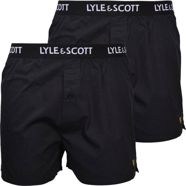 Lyle & Scott - Dylan Pack Of 2 Plain Woven Black - Boxershorts - black - S - 100% Cotton,Cotton