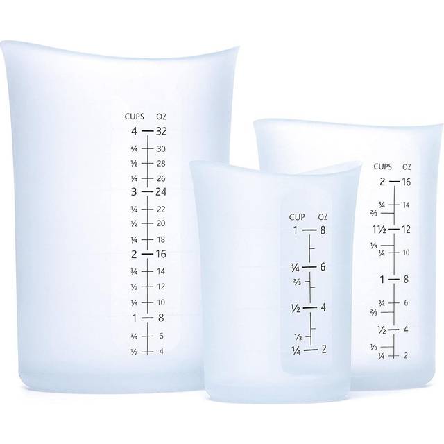 iSi Basics Measuring Set of 3 Silicone Flexible Measuring Cup  Translu