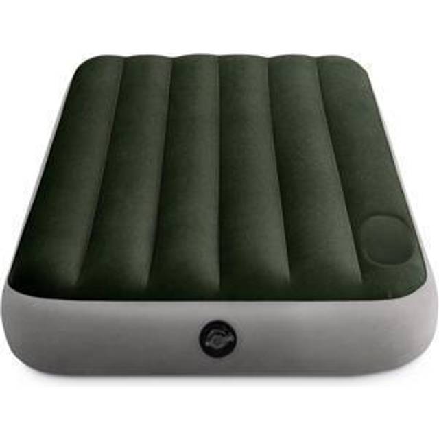 64761E Dura-Beam Standard Downy Air Mattress: Fiber-Tech â Twin Size â Built-in Foot Pump â 10in Bed Height â 300lb Weight Capacity, Green