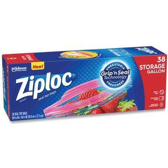 Ziploc Gallon Food Storage Bags  Stay Open Design with Stand-Up Bottom  Easy to Fill  38 Count