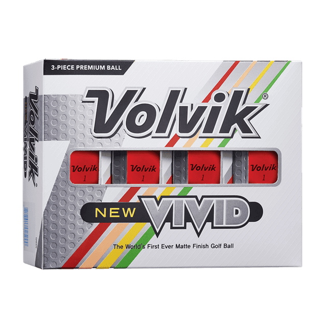 Volvik Vivid Golf Balls - Matte Red, Dozen
