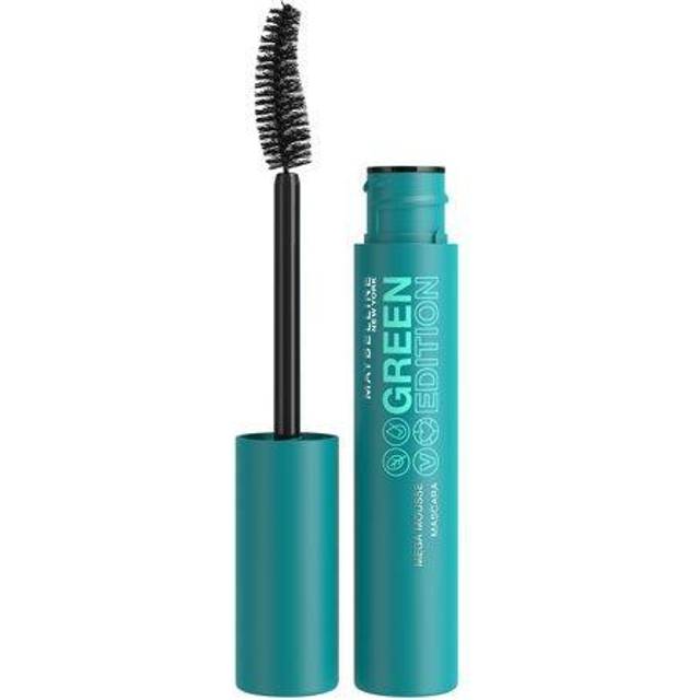 Maybelline Green Edition Mega Mousse Mascara Makeup  Smooth Buildable and Lightweight Volume  Formulated with Shea Butter  Brownish Black  1 Count
