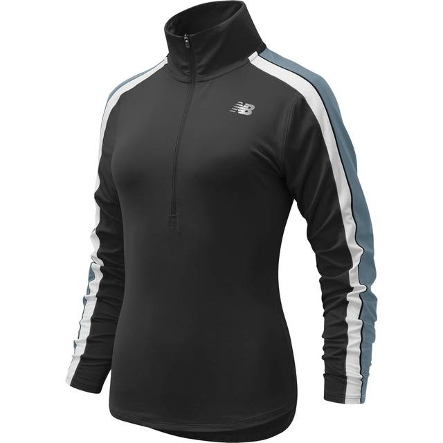 New Balance Womens Accelerate 1/2 Zip Pullover Size: Small, Colour: Black