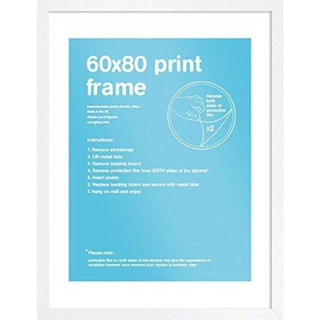 Gb eye contemporary wooden white picture frame - 60 x 80cm