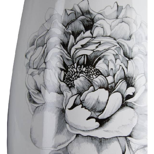 White and Black Bloom Vase - One Size