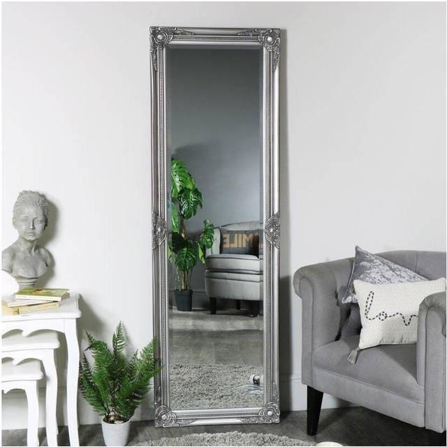 Ornate Silver Full Length leaner /wall Mirror 168cm x 54cm Material: Mirrors