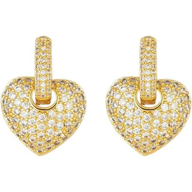 Eye Candy LA The Luxe Collection CZ Golden Hearts Earrings