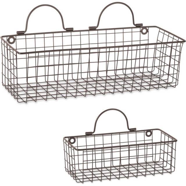 DII Farmhouse Vintage D   cor, Wire Wall Basket, Assorted, Bronze, 2 Piece