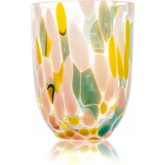 Anna Von Lipa Big Confetti drinking glass 25 cl Pink-yellow-turquoise