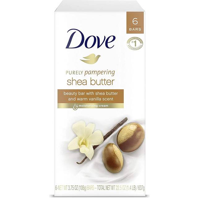 Nourishing Care Shea Butter Moisturizing Cream Beauty Bar by Dove  4 Ounce  6 Count