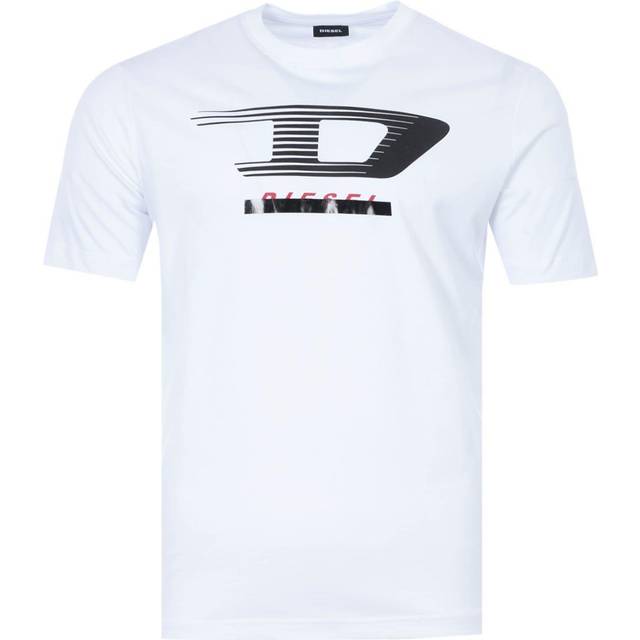 Men's DIESEL T JUST Y4 Mens T Shirt Short Sleeve Tee Crew Neck Casual Summer White Top - Size: 38/Regular
