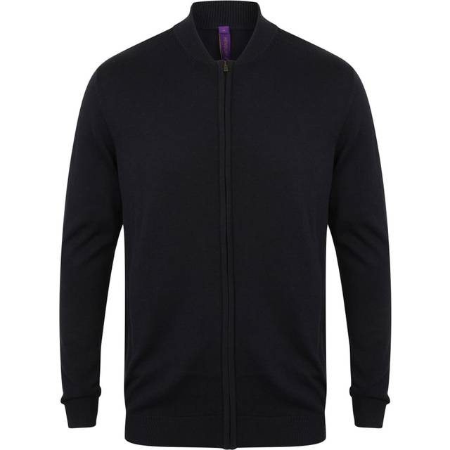 Henbury Unisex Knitted Bomber Jacket L grå