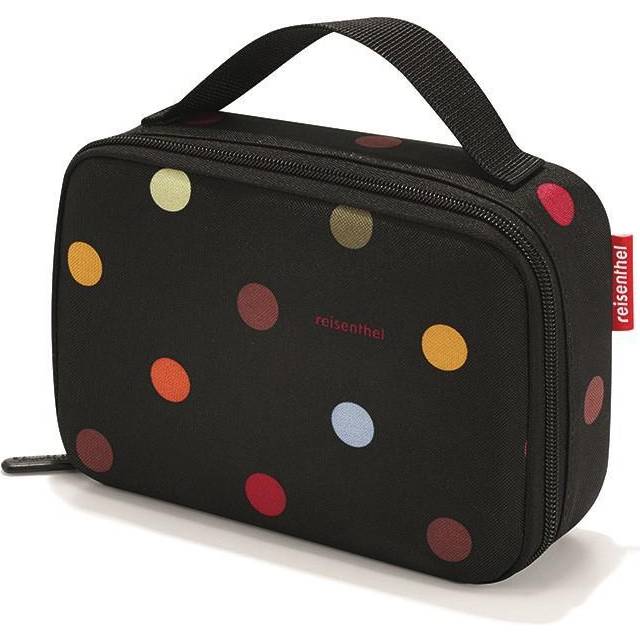 reisenthel thermocase liten termisk väska för kosmetika, medicin och mycket mer, med dragkedja, lämplig för resor, vattenavvisande, 1,5 l, prickig design, Svart, Taglia Unica, Ärende