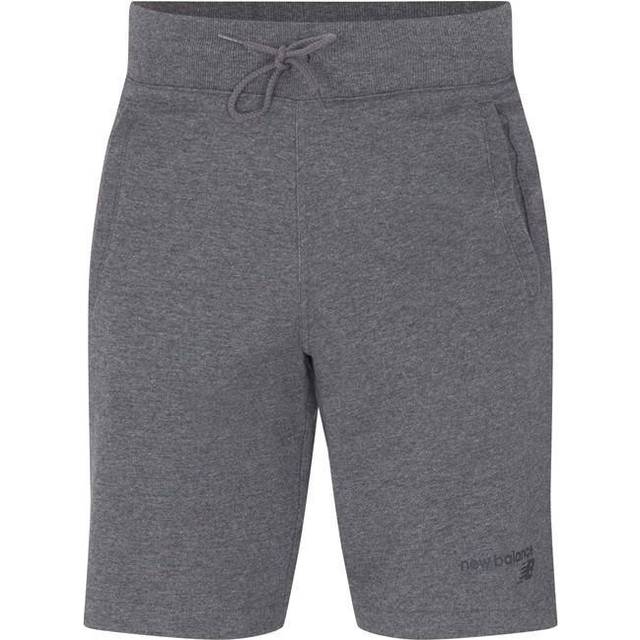 New Balance Stretch Graphic Logo Grey Classic Core Mens Fleece Shorts MS03901 HC Cotton - Size Small