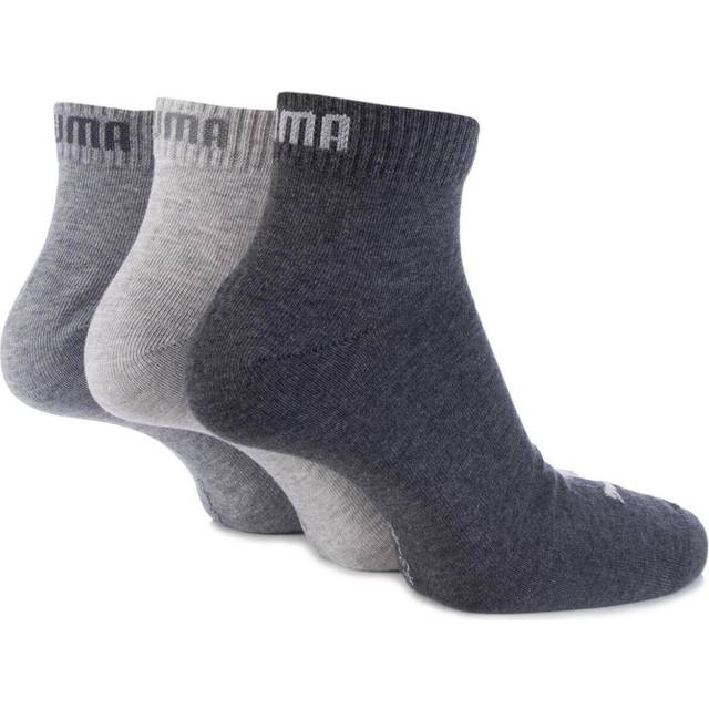 PUMA Unisex Quarter Plain Socks 3 Pack, Black, size 6-8 (6-8)