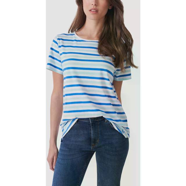 Women's Crew Clothing Womens Breton T-Shirt - White/Multi - Size: 14