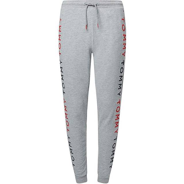Tommy Hilfiger Women's Logo Embroidered Tapered Track Pants, Medium Grey Heather - Size: 12/None