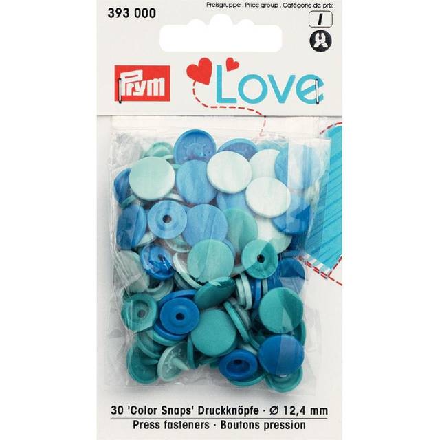 Prym Love Round Snaps Press Fasteners Aqua