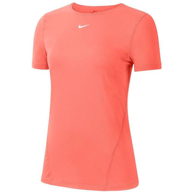 Nike W NP Top SS all Over Mesh T-Shirt Damer, Fireberry/(vit), XXL