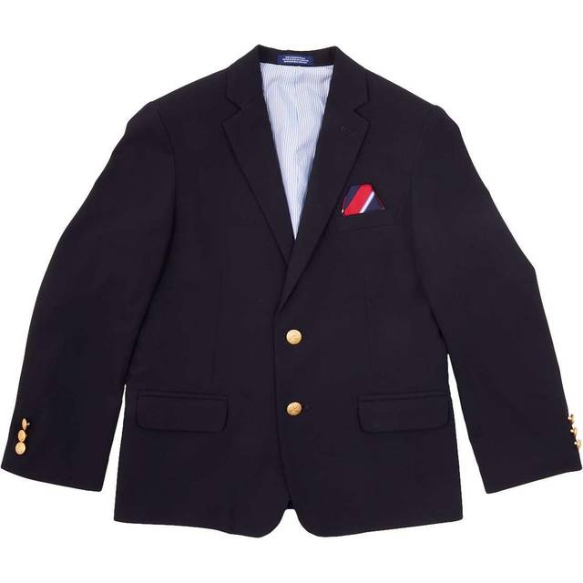 IZOD Boys Brass Button Blazer Jacket  Blue Indigo  12 Husky