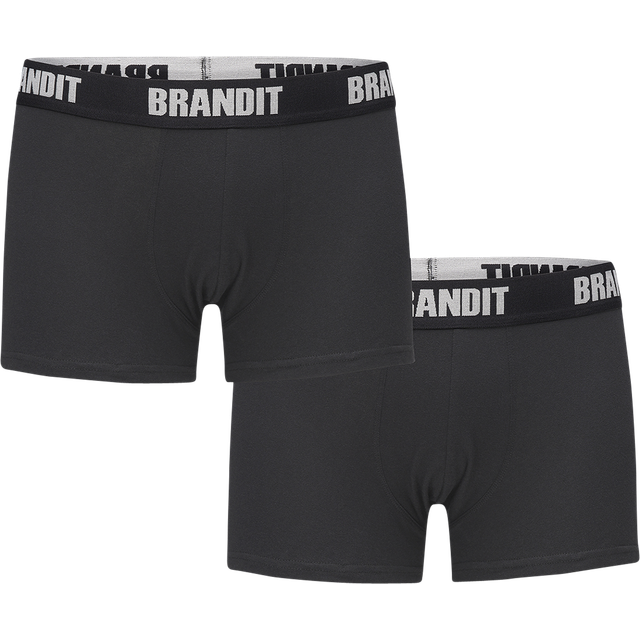 Brandit Boxershorts, logotyp, 2-pack, olika kamouflagefärger, Svart och svart, XXL