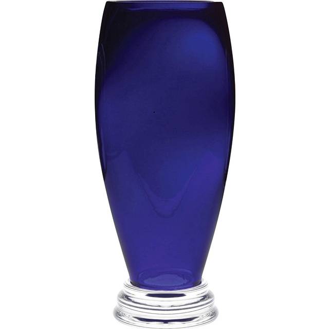 Majestic Gifts T-870-10 10 in. Glass Footed Barrel Vase, Cobalt