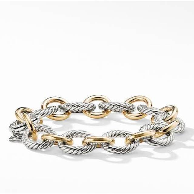 Oval Link Chain Bracelet in 18ct Yellow Gold, 12mm