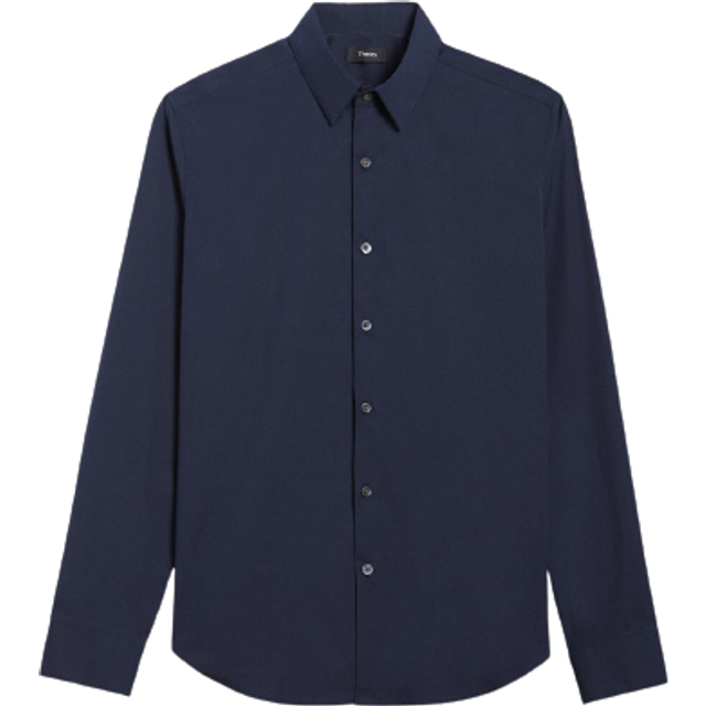 Theory Sylvain Wealth Shirt in Eclipse - Navy. Size XXL/2X (also in L, M, S). (XXL/2X)