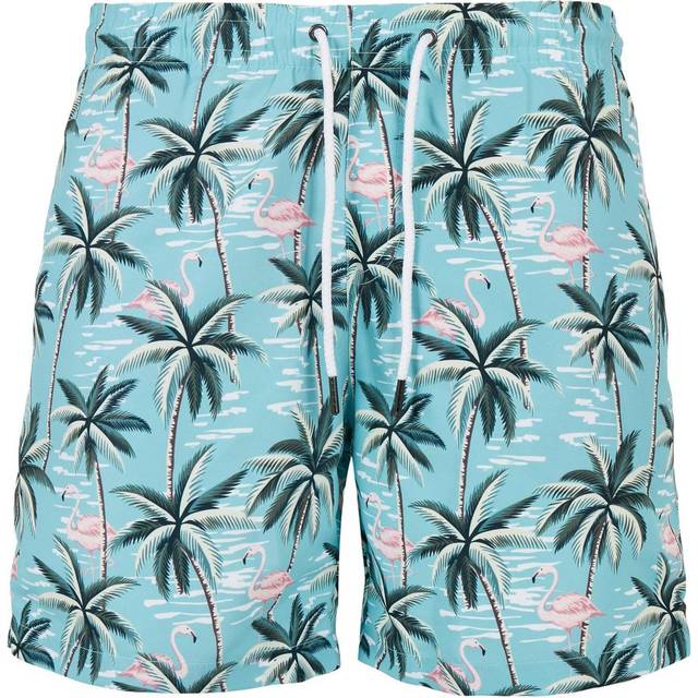 Urban Classics - Pattern Swim Dark Jungle Aop - Board Shorts - multicolored - S - 100% Polyester