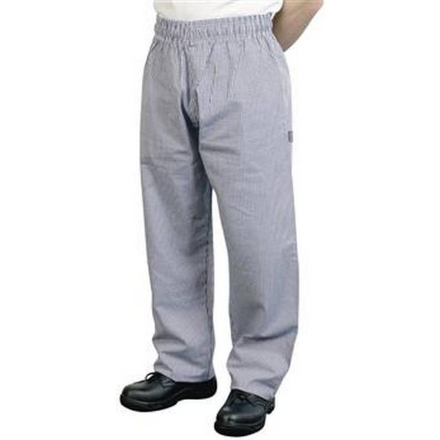 (L, Royal/White) BonChef Check Baggy Mens Chef Trousers