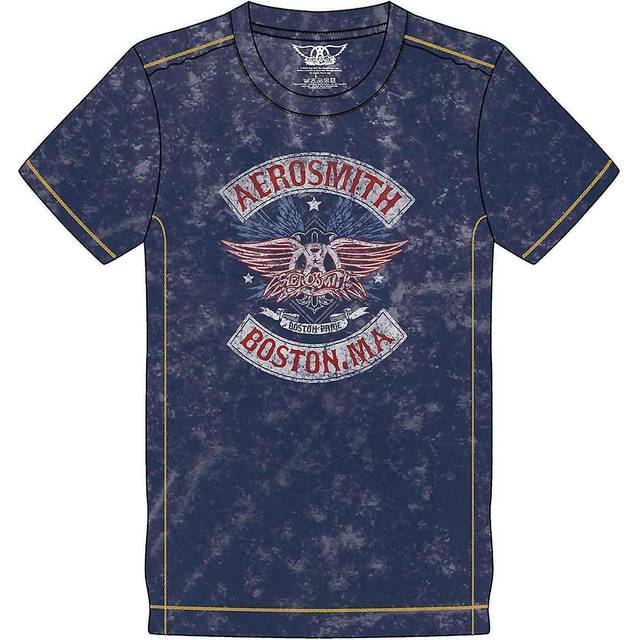 Aerosmith 'Boston Pride' (Blue) Snow Wash T-Shirt