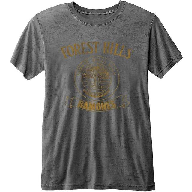 (M, Charcoal) Ramones Forest Hills Burnout T Shirt