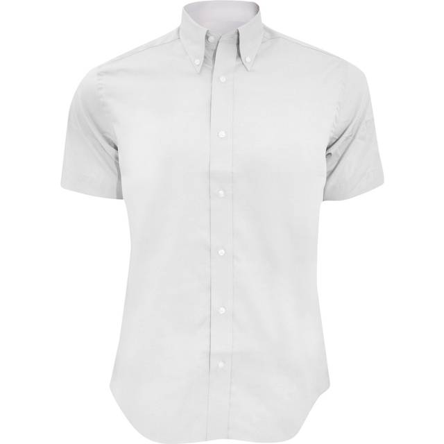 Kustom kit mens short sleeve tailored fit premium oxford shirt bc1443