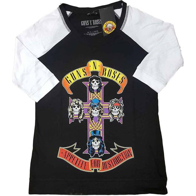(XXXL, Black) Guns N Roses Appetite for Destruction Raglan