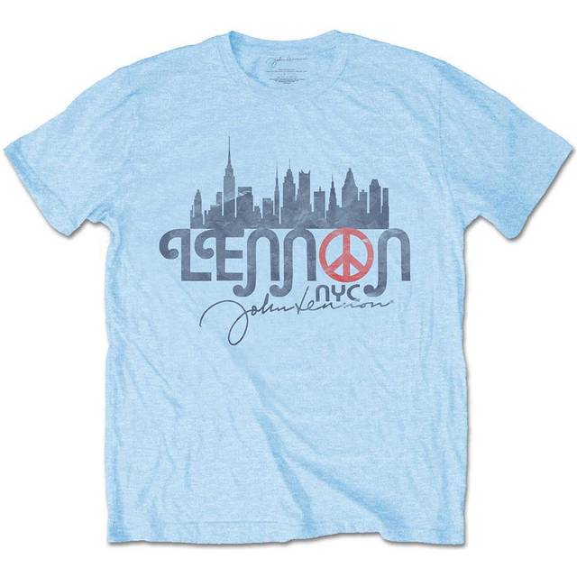 (M, Light Blue) John Lennon NYC Skyline T Shirt