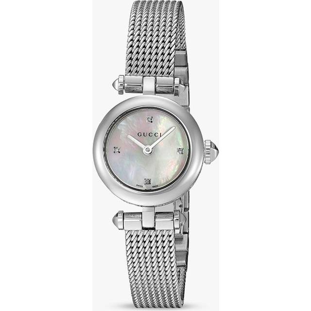Gucci YA141512 Mother Of Pearl Diamond Dot Dial Ladies Watch - White