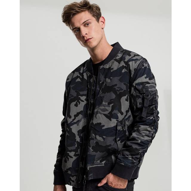 Urban Classics Herr vintage camo cotton jacket bomberjacka, Flerfärgad (Snow Camo 787), S